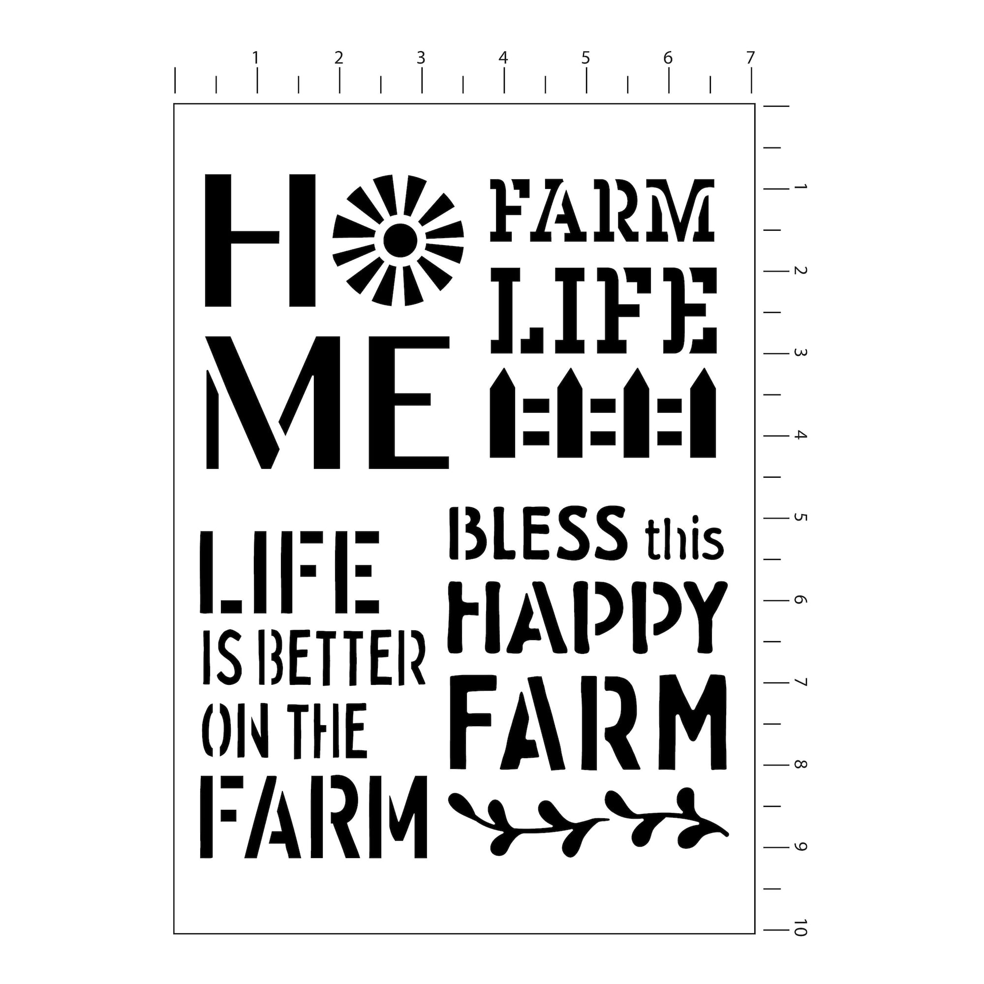 Farmhouse Sentiments Stencils by Craft Smart®, 7" x 10"